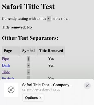 Screenshot of iOS share menu, the title is maintained