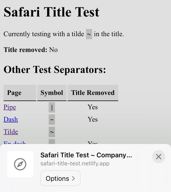 Screenshot of iOS share menu, the title is maintained